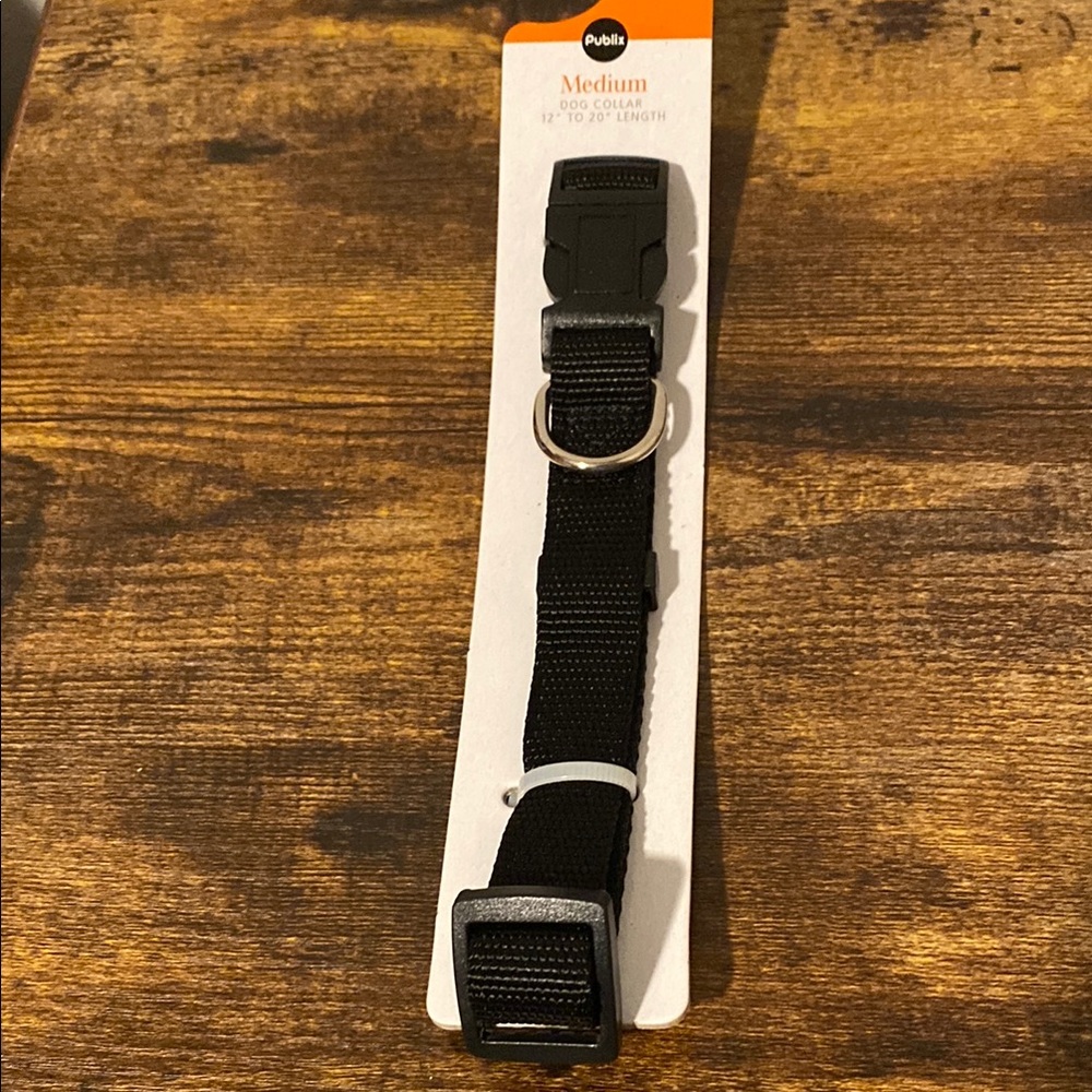Medium Black Dog Collar 12” to 20”